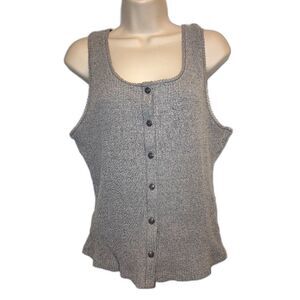 FREE PEOPLE Intimately Most Wanted Racerback Button Down Tank Grey Womens Large